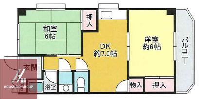 光マンション(2DK/1階)の間取り写真