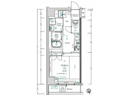ARKMARK等々力(1K/7階)の間取り写真