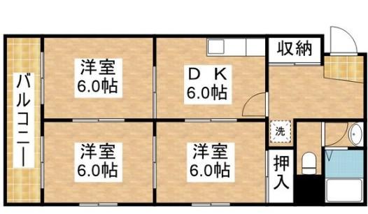 メゾン井川(3DK/2階)の間取り写真
