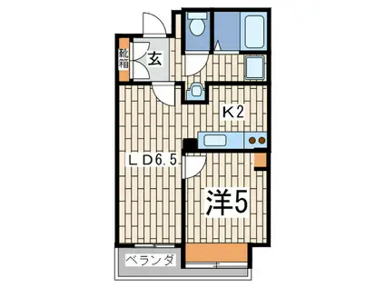 上松ダイヤビル(1LDK/2階)の間取り写真