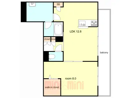 シャーメゾンプルミエ摩耶(1LDK/2階)の間取り写真