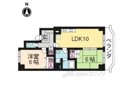 ロイヤルガーデン長岡京(2LDK/3階)の間取り写真