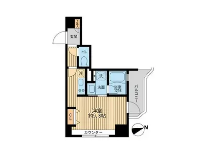 クリオ戸越銀座弐番館(ワンルーム/3階)の間取り写真