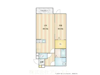 柏の森アパート(1LDK/2階)の間取り写真