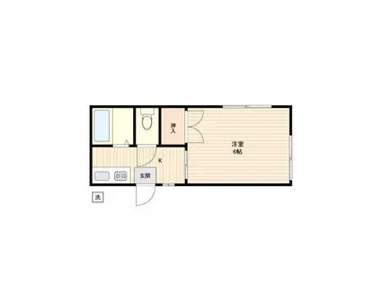 アミューズ国立(1K/2階)の間取り写真