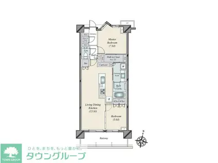 パークシティ高田馬場(2LDK/7階)の間取り写真