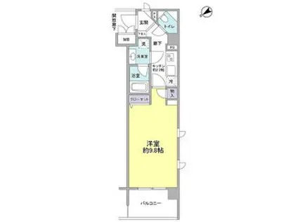 アルクス(1K/5階)の間取り写真