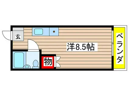 メモアール悠悠(ワンルーム/2階)の間取り写真