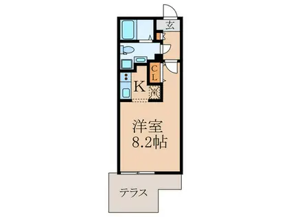 BRANCHE哲学堂通(1K/1階)の間取り写真