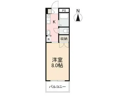 カーサ・M(1K/3階)の間取り写真