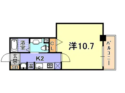アルファレガーロ 兵庫(1K/7階)の間取り写真