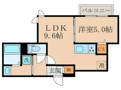 アイリス伏見(1LDK/1階)の間取り写真
