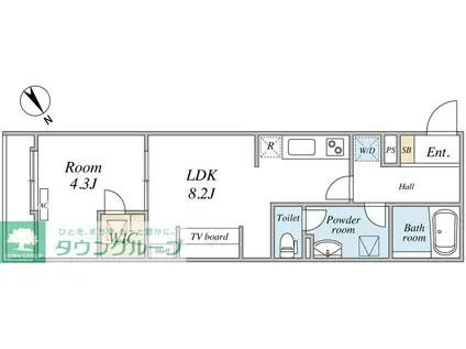 リブリ・船橋IV(1LDK/2階)の間取り写真