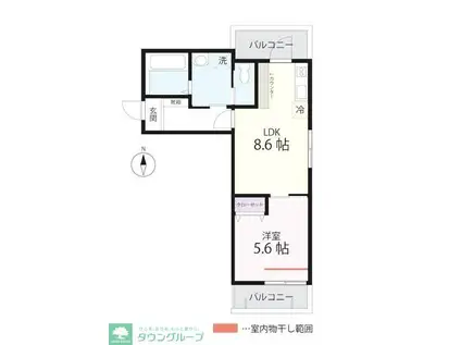 QUIET CRAB HOUSE TOGETHER長津田(1LDK/3階)の間取り写真