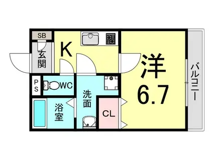 コージープレイス尼崎(1K/3階)の間取り写真