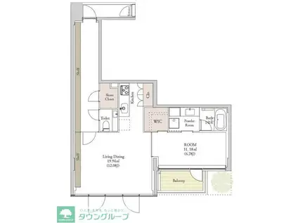 AUBE TAKANAWA(1LDK/3階)の間取り写真
