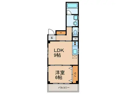 鳳ファイブ(1LDK/4階)の間取り写真
