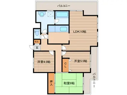 シャレードエグゼ(3LDK/7階)の間取り写真