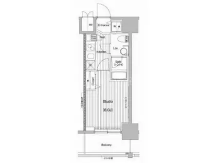 ガーラ・プレシャス品川ウエスト(1K/12階)の間取り写真