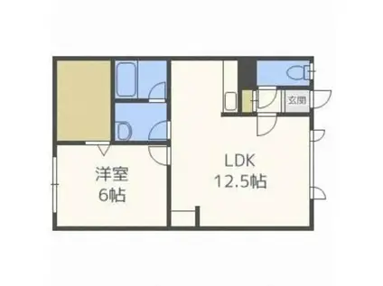 住吉マンションA(1LDK/1階)の間取り写真