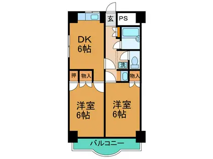 第13ビル(3DK/5階)の間取り写真