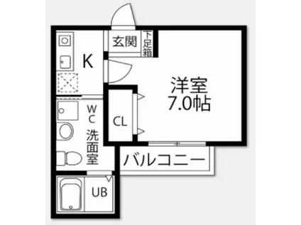 WING住之江(1K/1階)の間取り写真
