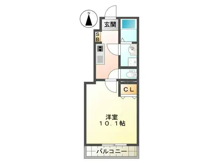 サン・ハピネスIII(1K/1階)の間取り写真