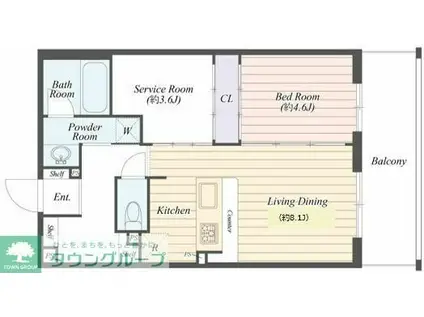 ART RESIDENCE IN KASHIWA‐NO‐HA(2LDK/4階)の間取り写真