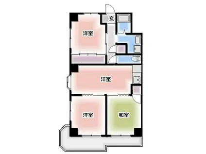 ニューコーポ稔台(3DK/2階)の間取り写真