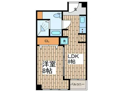 高輪グランドハイツ(1LDK/4階)の間取り写真