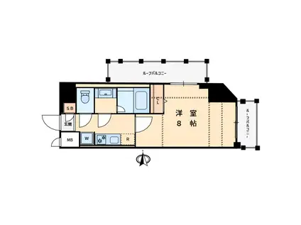 コンテント府中(1K/3階)の間取り写真