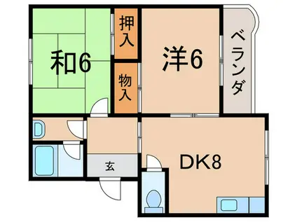 プリヴゥーイクシマ(2DK/1階)の間取り写真