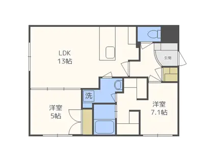 COMSAP24 PARKSIDE(2LDK/4階)の間取り写真