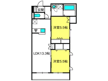 サイプレスの森II(2LDK/2階)の間取り写真