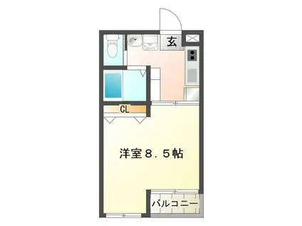 パウゼI(1K/1階)の間取り写真