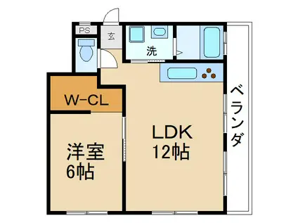 プラシード・パラッツォ・ウーノ(1LDK/3階)の間取り写真