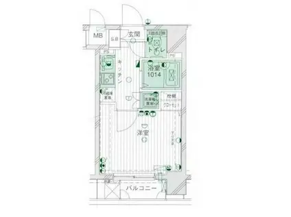 パークウェル湯島(1K/10階)の間取り写真