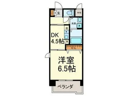 ボヌール千代田(1DK/3階)の間取り写真