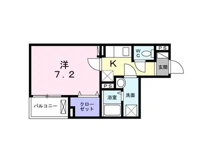 ラ・トゥール湘南台(1K/2階)の間取り写真