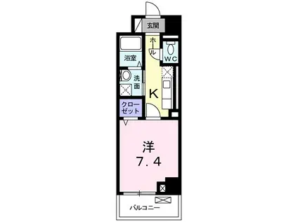 リバーサイド川崎大師(1K/6階)の間取り写真