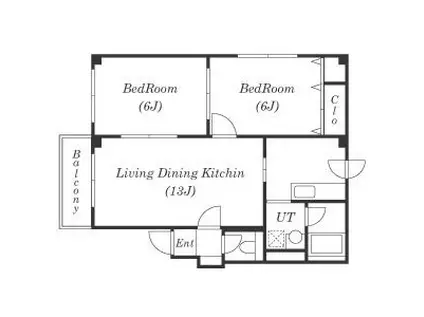 スクーデリア527(2LDK/4階)の間取り写真