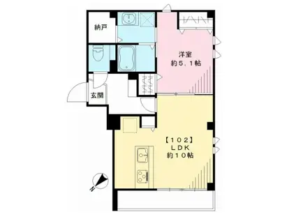 BROWNIE ブラウニー(1LDK/1階)の間取り写真