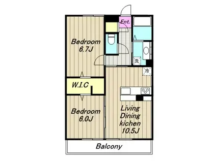 メゾン けやき さくら(2LDK/2階)の間取り写真