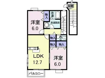 T&Mレジデンス(2LDK/2階)の間取り写真