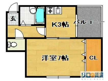 ラ・フィオーレ上新庄(1DK/6階)の間取り写真