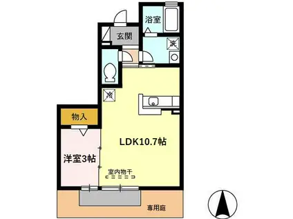 XEVOグランデ(1LDK/1階)の間取り写真