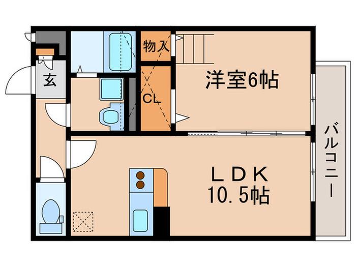 シャン・リアンT.Y(1LDK/2階)の間取り写真