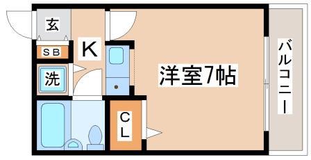 エスコートパレス(1K/1階)の間取り写真