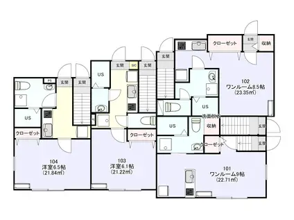 STAGE高尾(ワンルーム/1階)の間取り写真