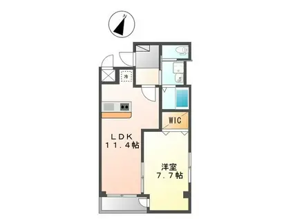 シャルム スエナガ(1LDK/3階)の間取り写真